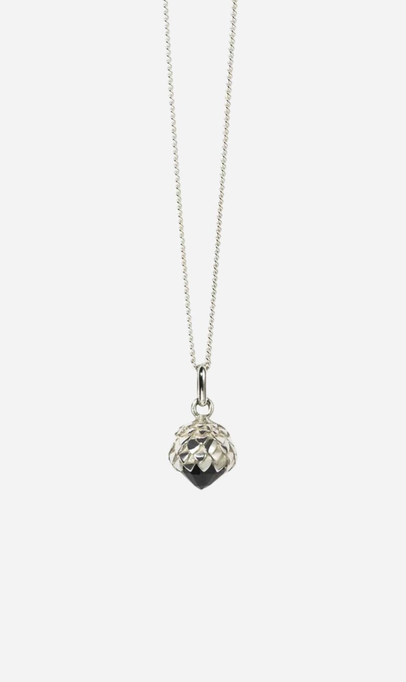 Meadowlark | Protea Charm Necklace - Silver Onyx