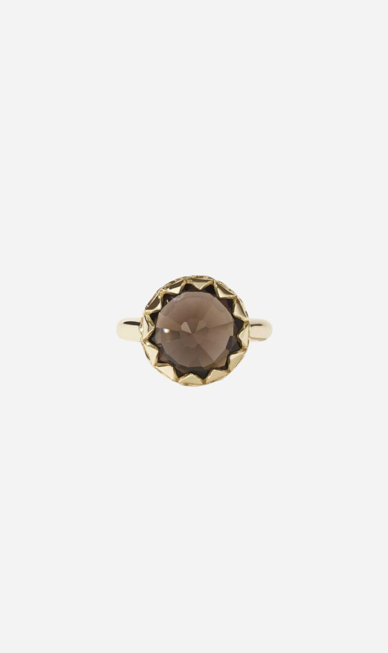 Meadowlark | Protea Ring Large - Gold Smoky Quartz