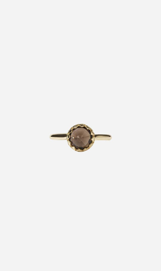 Meadowlark | Protea Ring Petite - 23k Gold Smoky Quartz