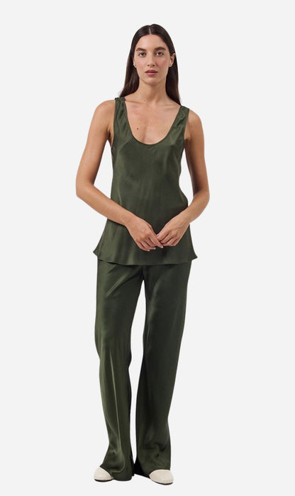 Silk Laundry | Bias Cut Pants - Cedar