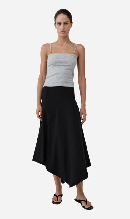 St Agni | Asymm Drape Skirt - Black