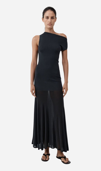 St Agni | Fine Jersey Circle Hem Dress - Charcoal