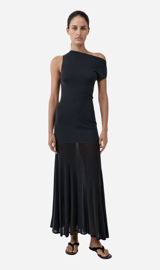 St Agni | Fine Jersey Circle Hem Dress - Charcoal