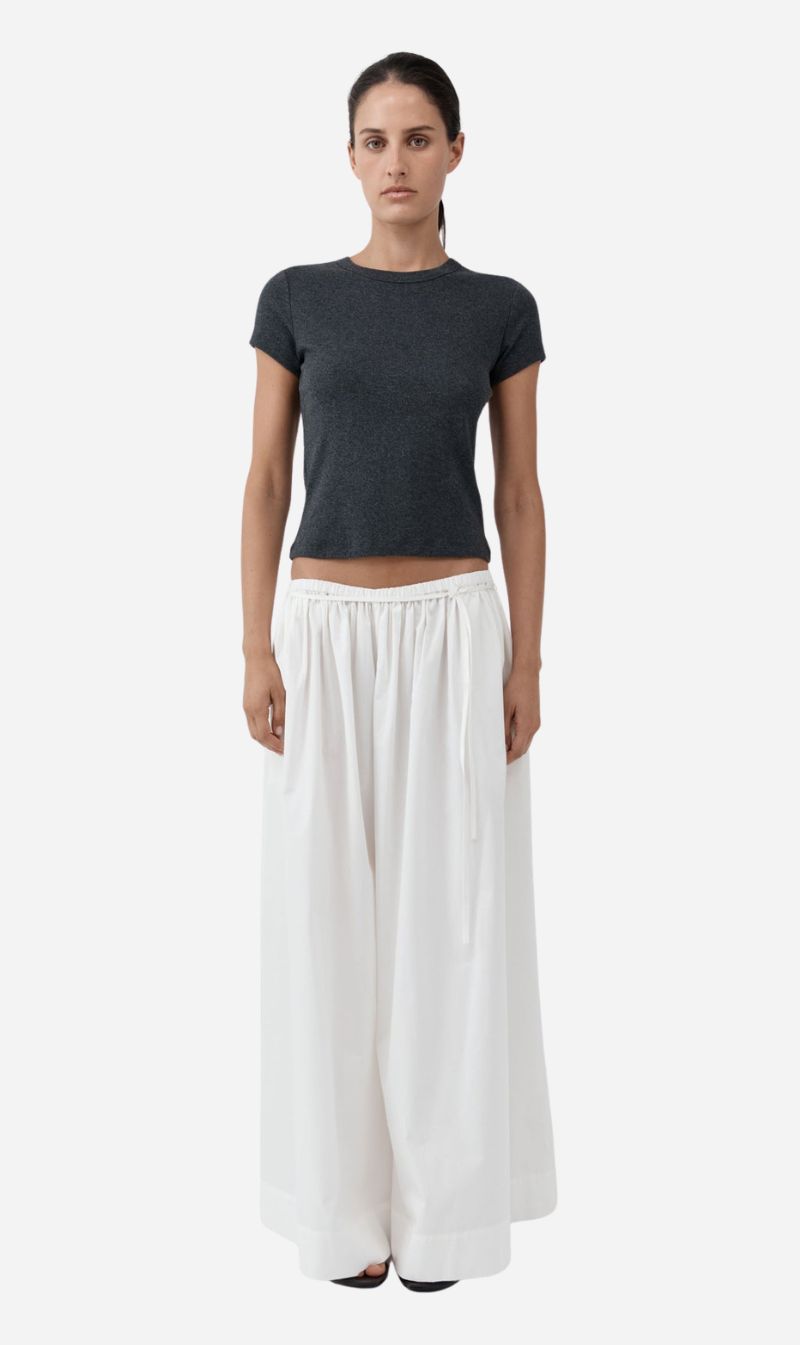 St Agni | Cotton Hybrid Wide Leg Pants - Off White