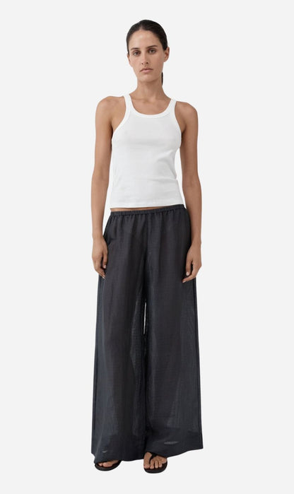 St Agni | Woven Check Relaxed Pants - Iron Glaze