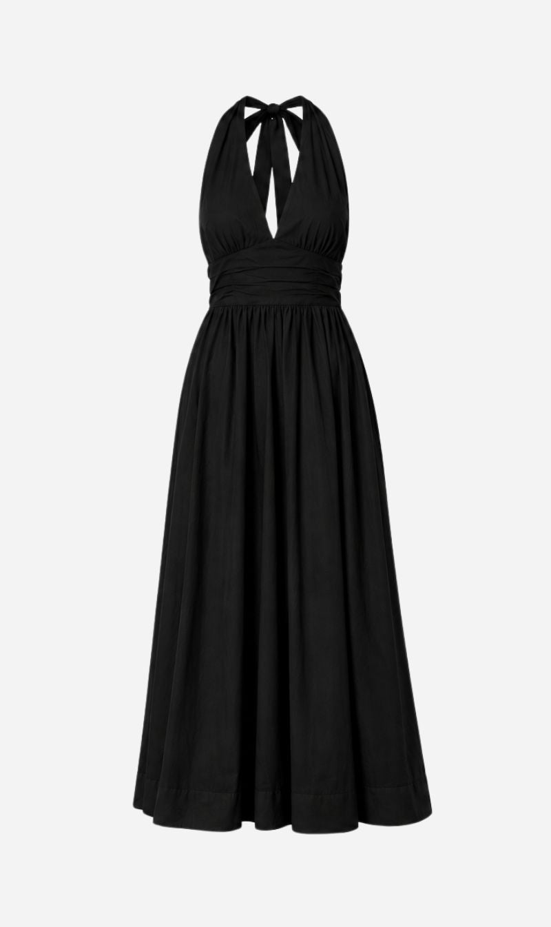 Rabens Saloner | Poplin Halter Dress - Black