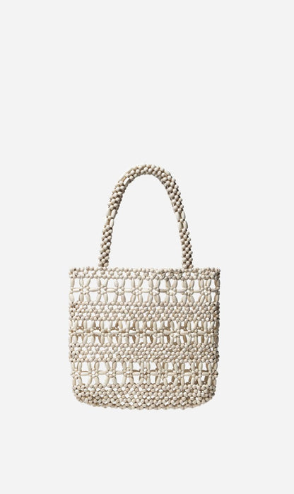 La Tribe | Flower Beaded Bag - Cream