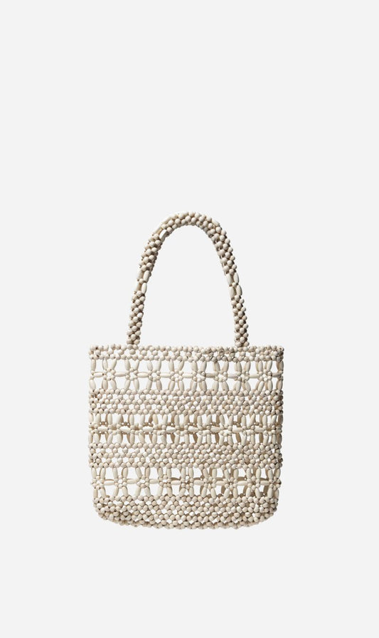 La Tribe | Flower Beaded Bag - Cream
