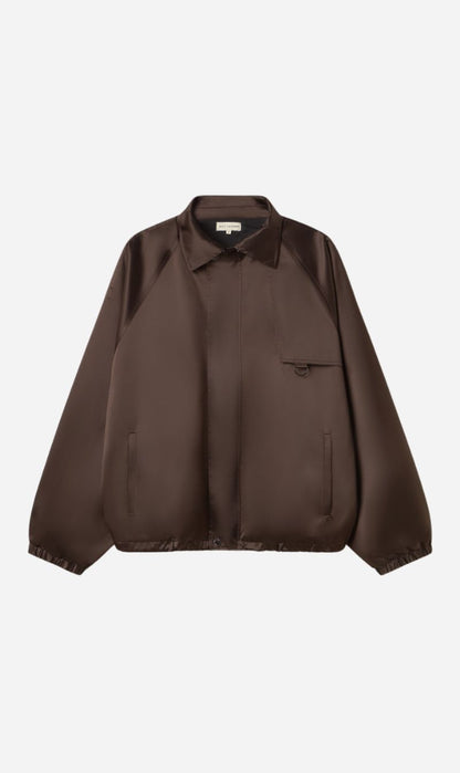 Silk Laundry | Coated Silk Bomber Jacket - Mantis