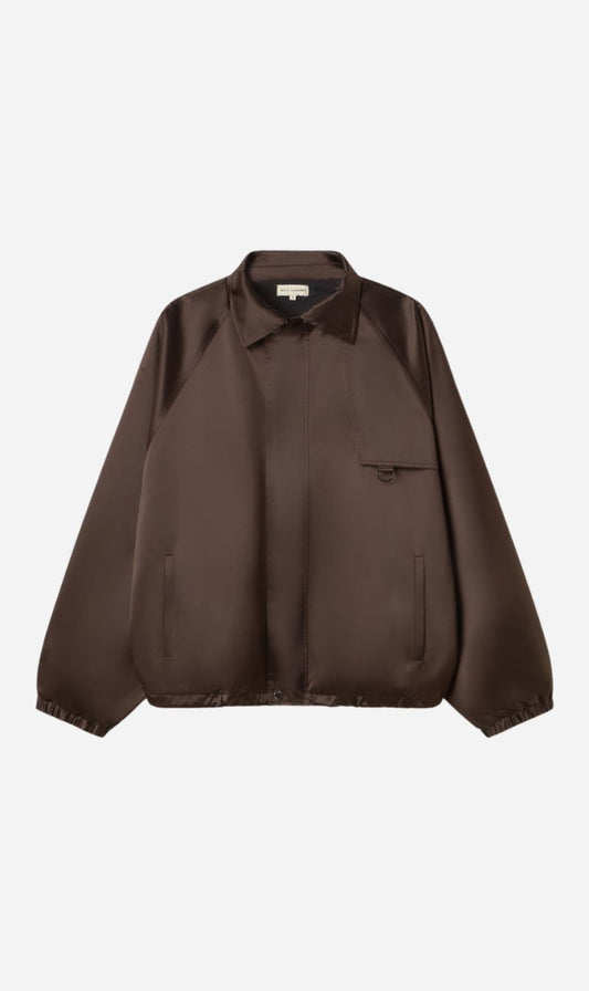 Silk Laundry | Coated Silk Bomber Jacket - Mantis