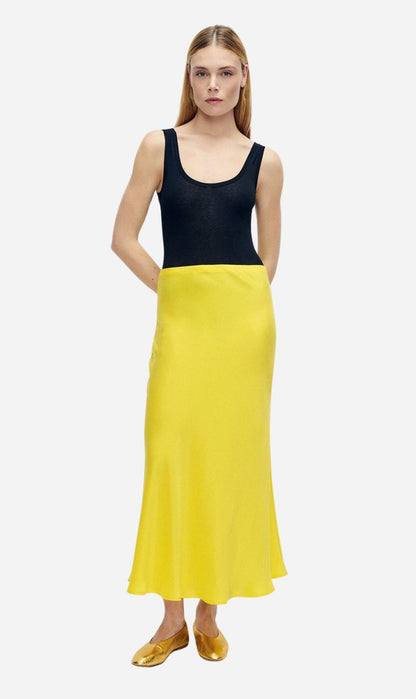 Silk Laundry | Long Bias Cut Skirt - Wood Poppy