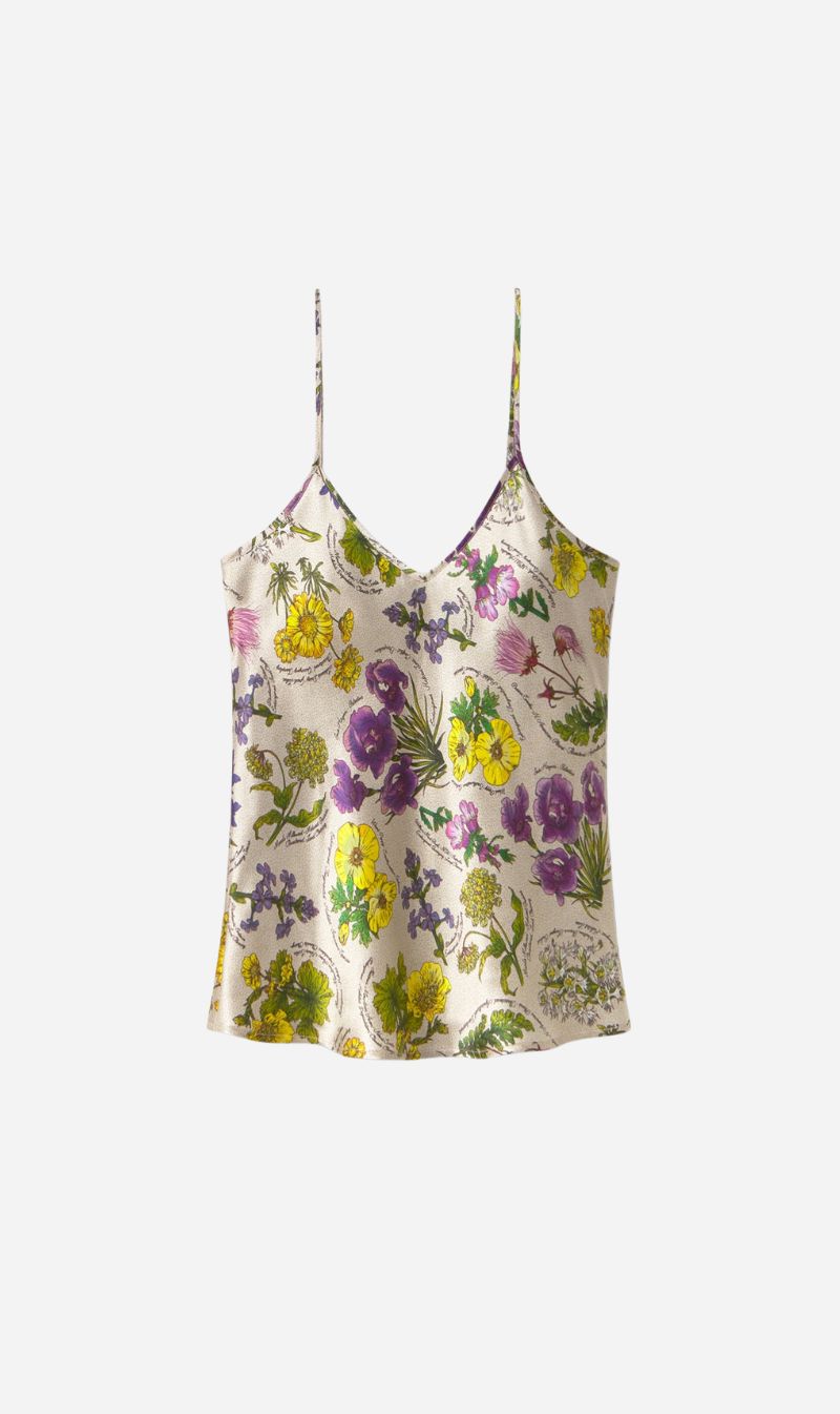 Silk Laundry | Bias Cut Cami - Endangered Flowers