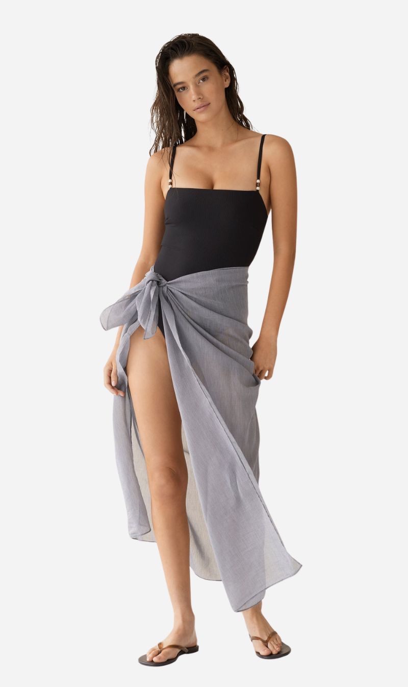 Dear Dylan | Cove Sarong - Ink Micro Check
