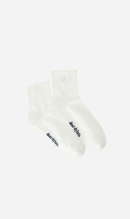 Dear Dylan | Clover Roule Socks - Ivory