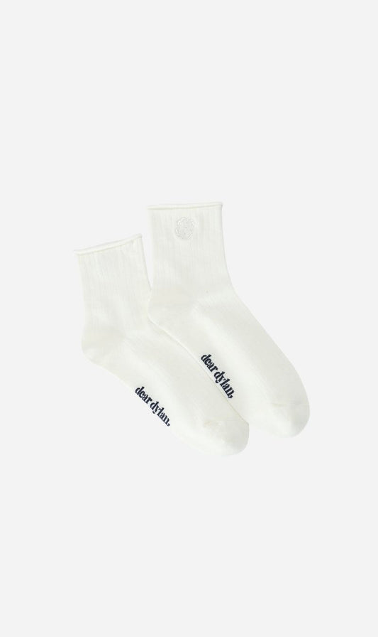 Dear Dylan | Clover Roule Socks - Ivory