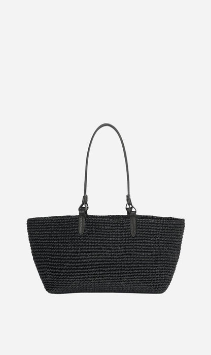 Deadly Ponies | Medium Bandit Tote - Black Raffia