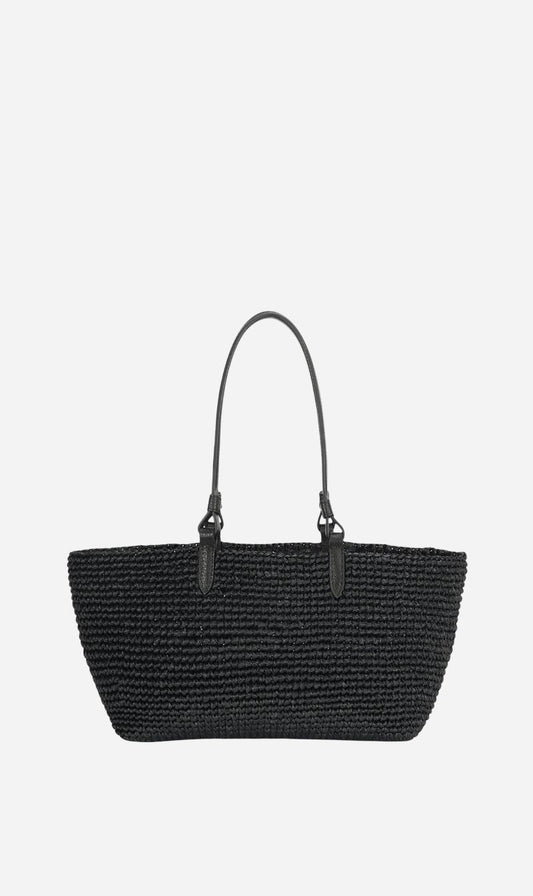 Deadly Ponies | Medium Bandit Tote - Black Raffia