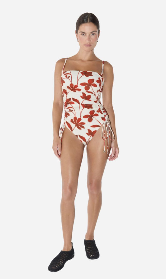 Zulu & Zephyr | Gathered One Piece - Ruby Floral