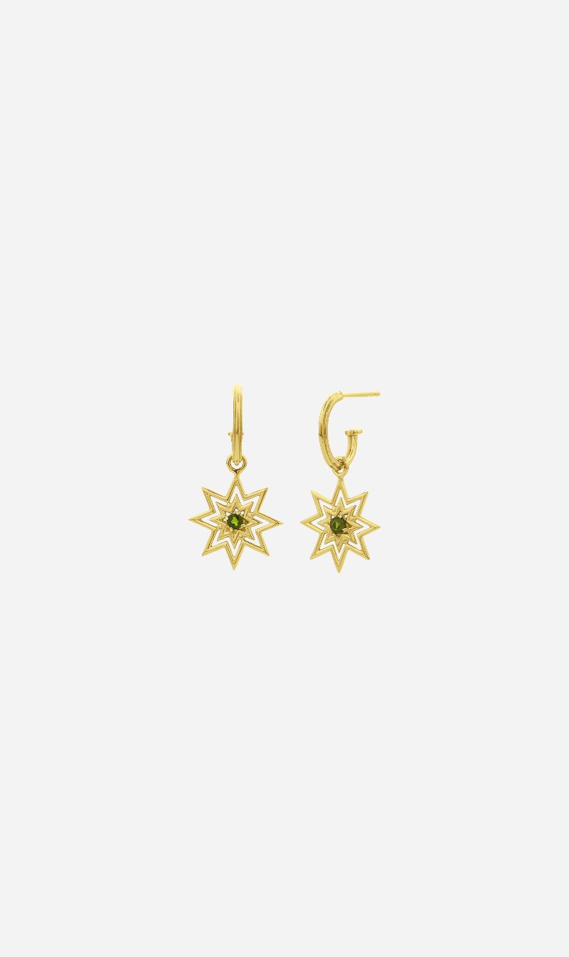 Zoe & Morgan | Nora Hoops - Gold Chrome Diopsode