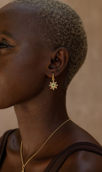 Zoe & Morgan | Nora Hoops - Gold Chrome Diopsode