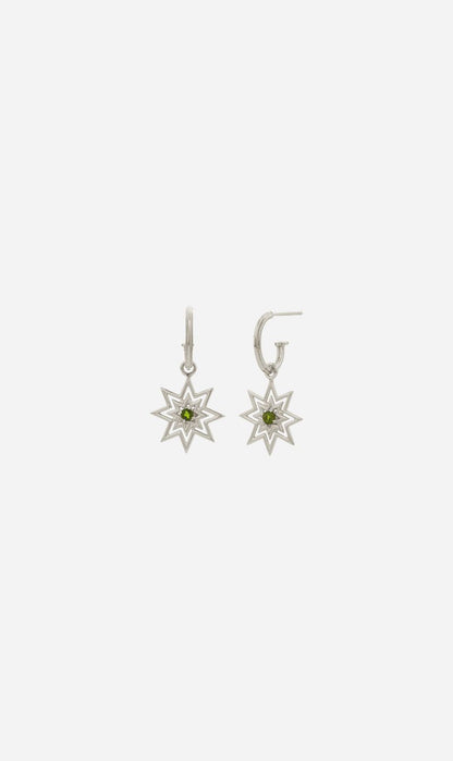 Zoe & Morgan | Nora Hoops - Silver Chrome Diopsode