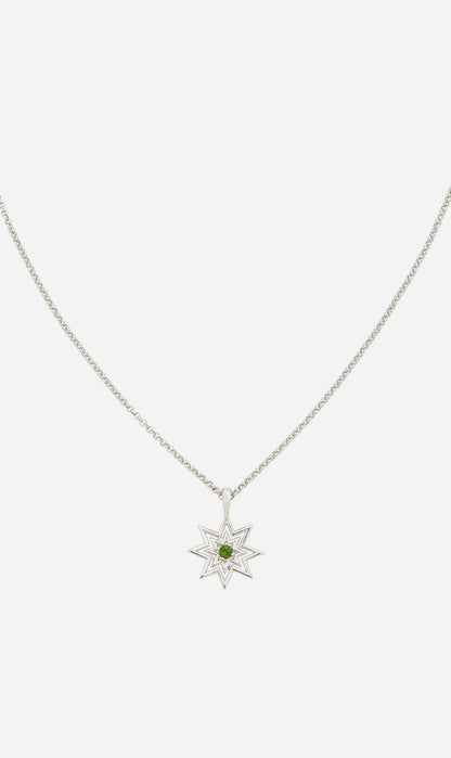 Zoe & Morgan | Nora Necklace - Silver With Chrome Diopside