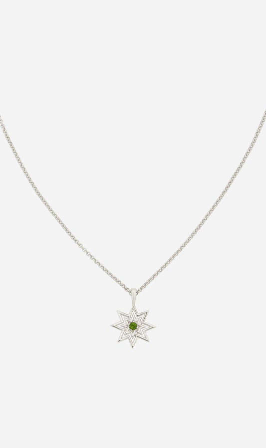 Zoe & Morgan | Nora Necklace - Silver With Chrome Diopside