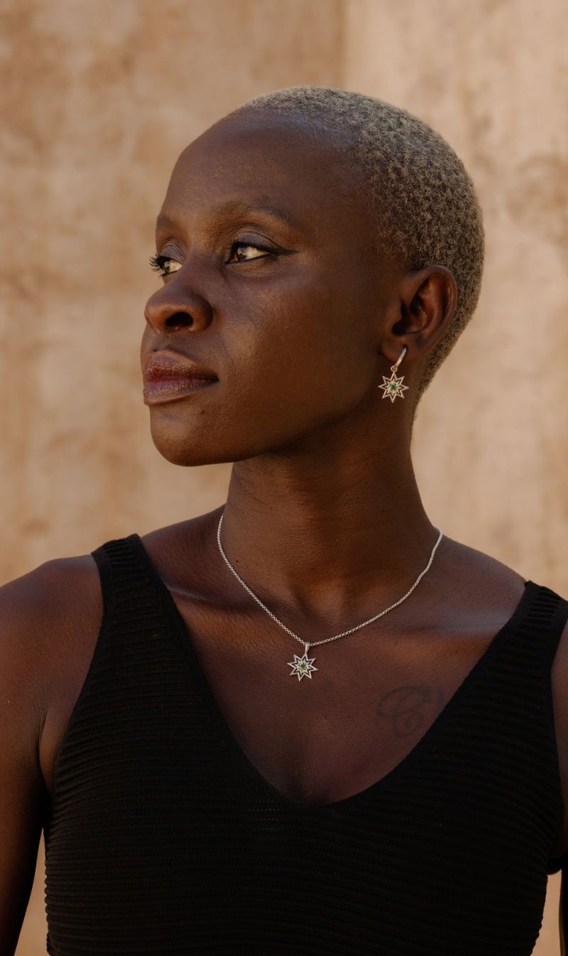 Zoe & Morgan | Nora Necklace - Silver With Chrome Diopside