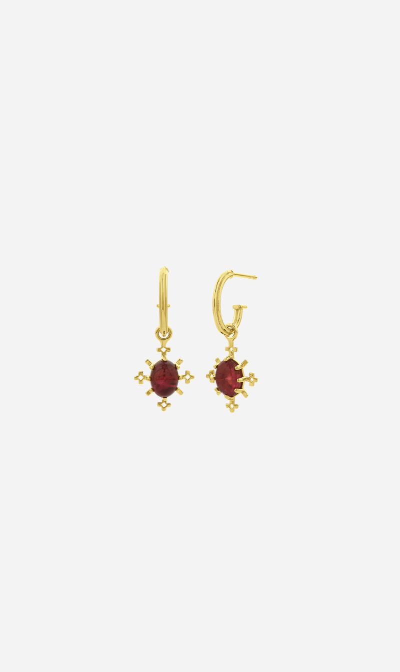 Zoe & Morgan | Farah Hoop - Gold Pink Tourmaline