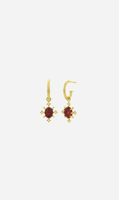 Zoe & Morgan | Farah Hoop - Gold Pink Tourmaline