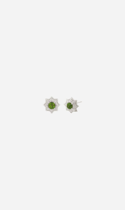 Zoe & Morgan | Sitara Stud - Silver With Chrome Diopside