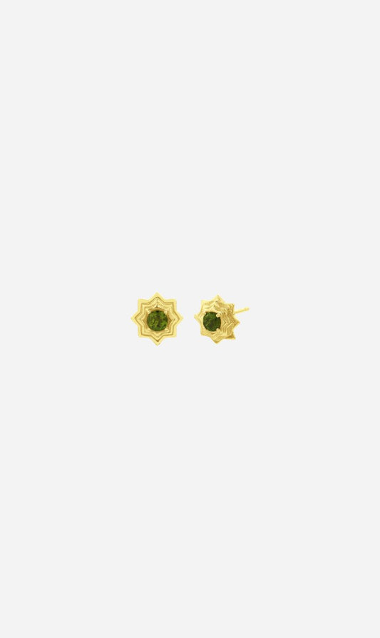 Zoe & Morgan | Sitara Stud - Gold With Chrome Diopside