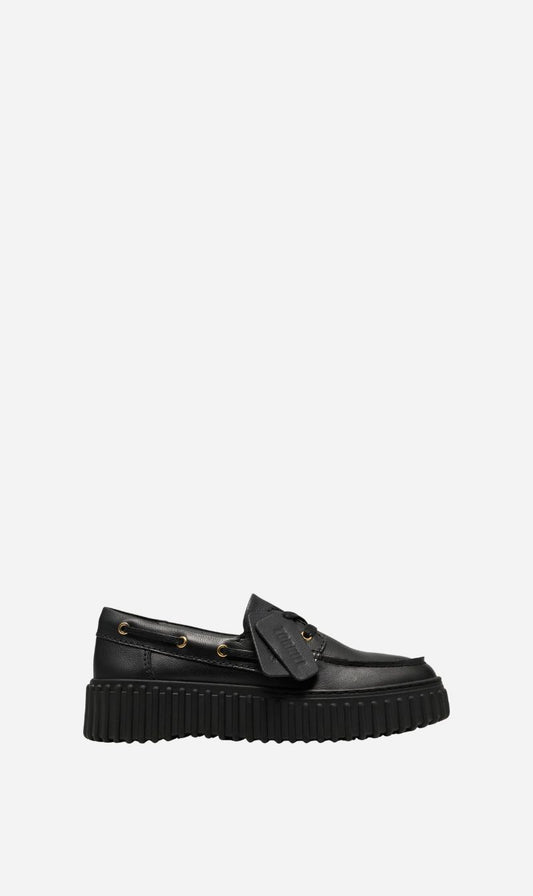 Clarks | Torhill Boat - Black Leather