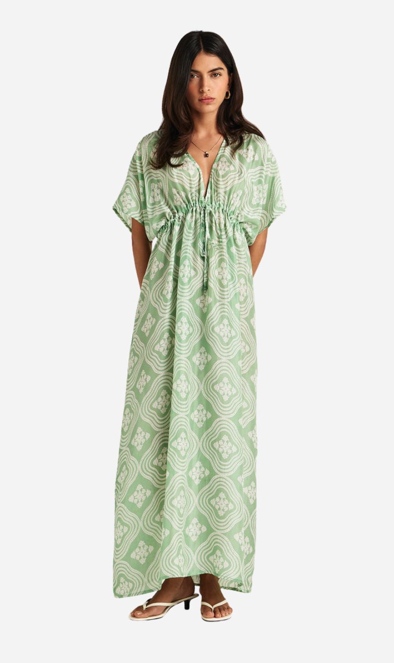 Chameli | Safi Short Sleeve Maxi Dress - Wavy Meadow