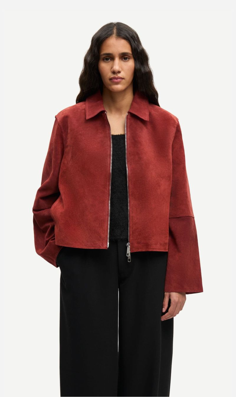 Samsoe Samsoe | Salylo Suede Jacket - Fired Brick