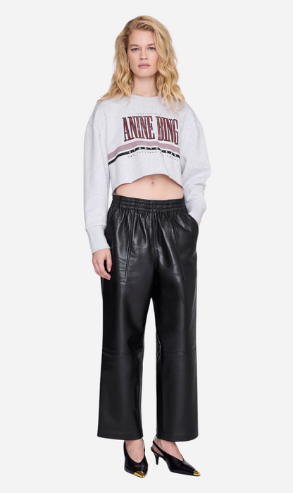 Anine Bing | Sporty Cropped Sweatshirt - Heather Grey