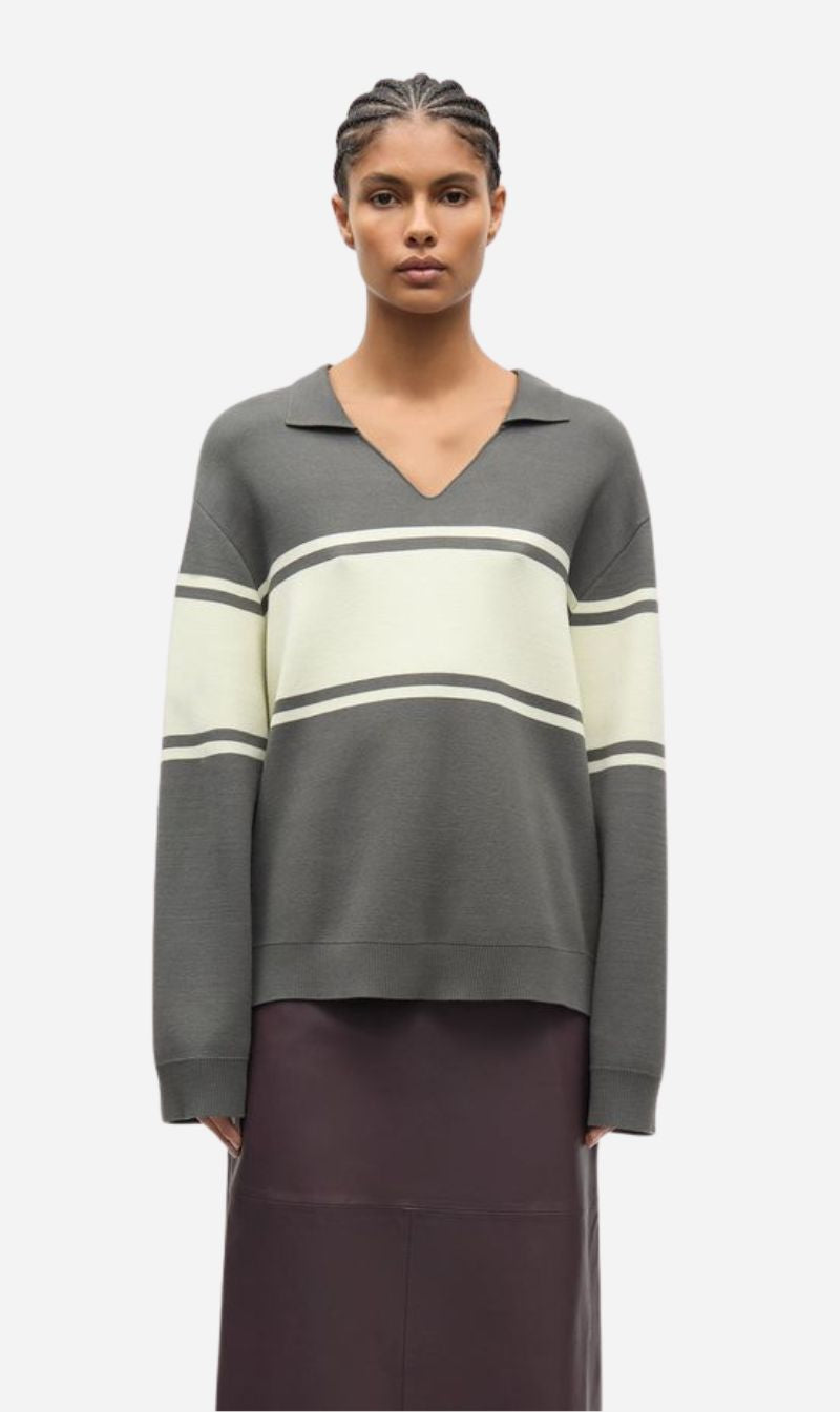 Samsoe Samsoe | Saanne Polo - Gunmetal Wide St.