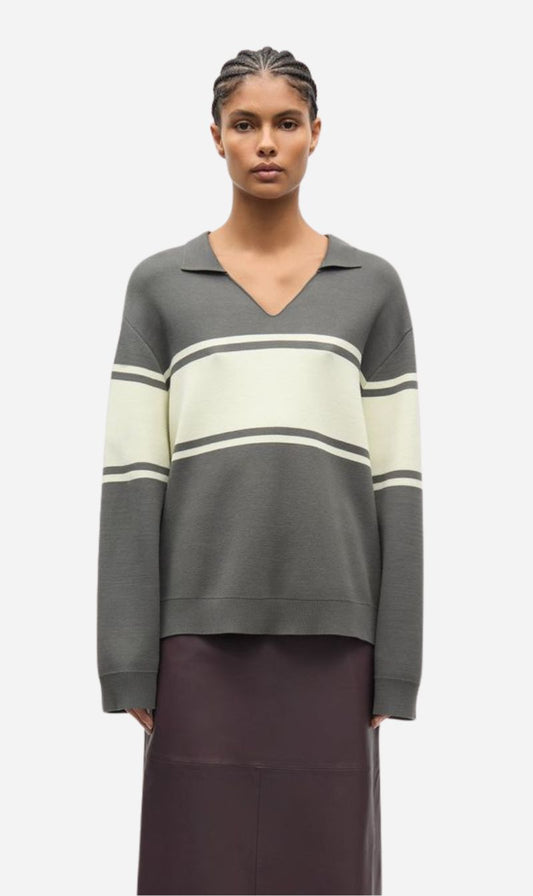 Samsoe Samsoe | Saanne Polo - Gunmetal Wide St.