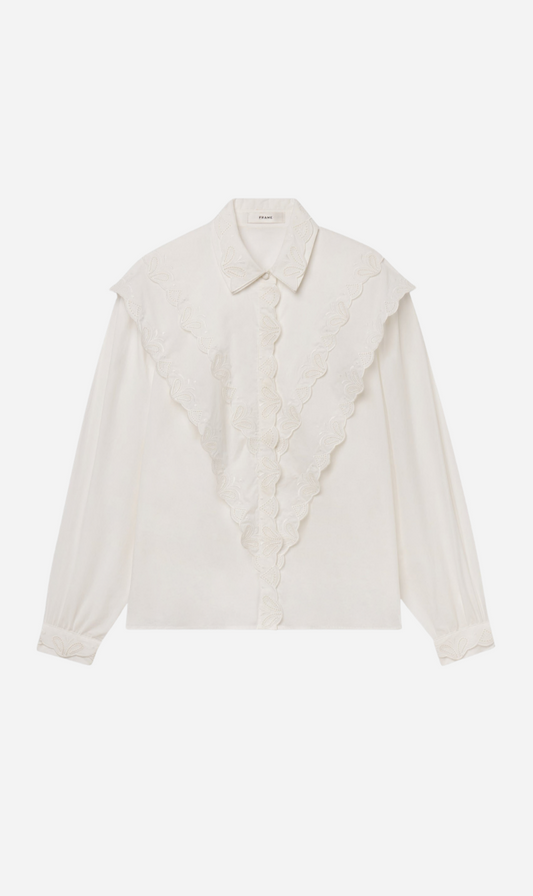 Frame Denim | The Poplin Equestrian Shirt - White
