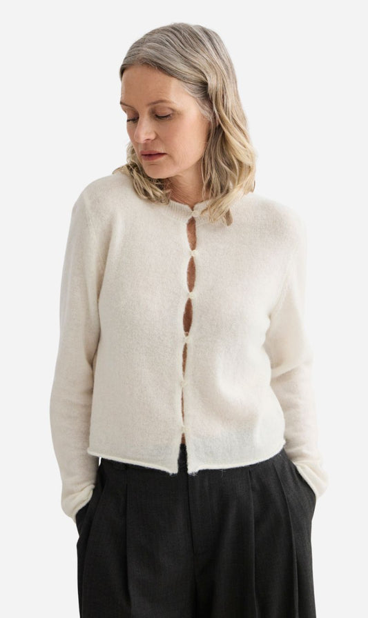 Laing | Alpaca Cropped Cardigan - Ivory