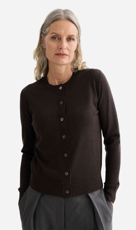 Laing | Sylvia Merino Cardigan - Espresso
