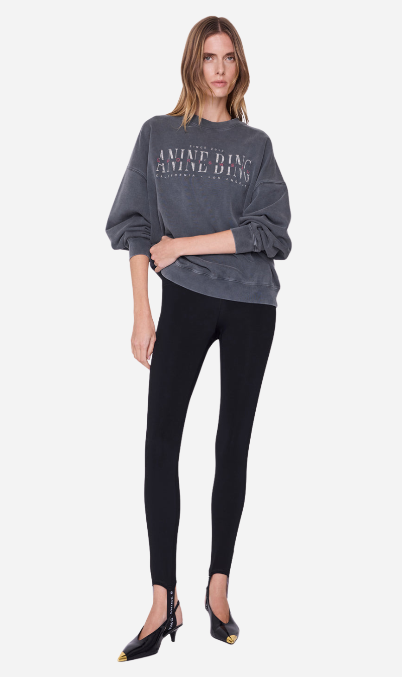 Anine Bing | Miles Sweatshirt Sport Club - Washed Black