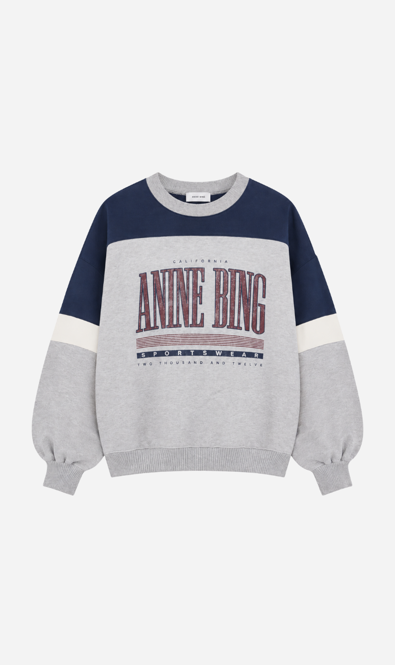 Anine Bing | Miles Sweatshirt Sport Colourblock - Heather Grey