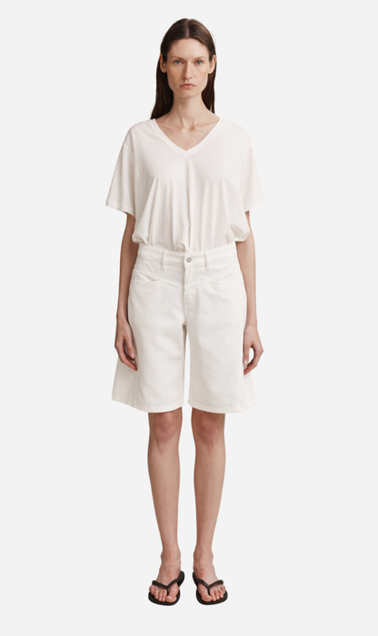 Marle | Cross Stitch Jean Short - Blanc