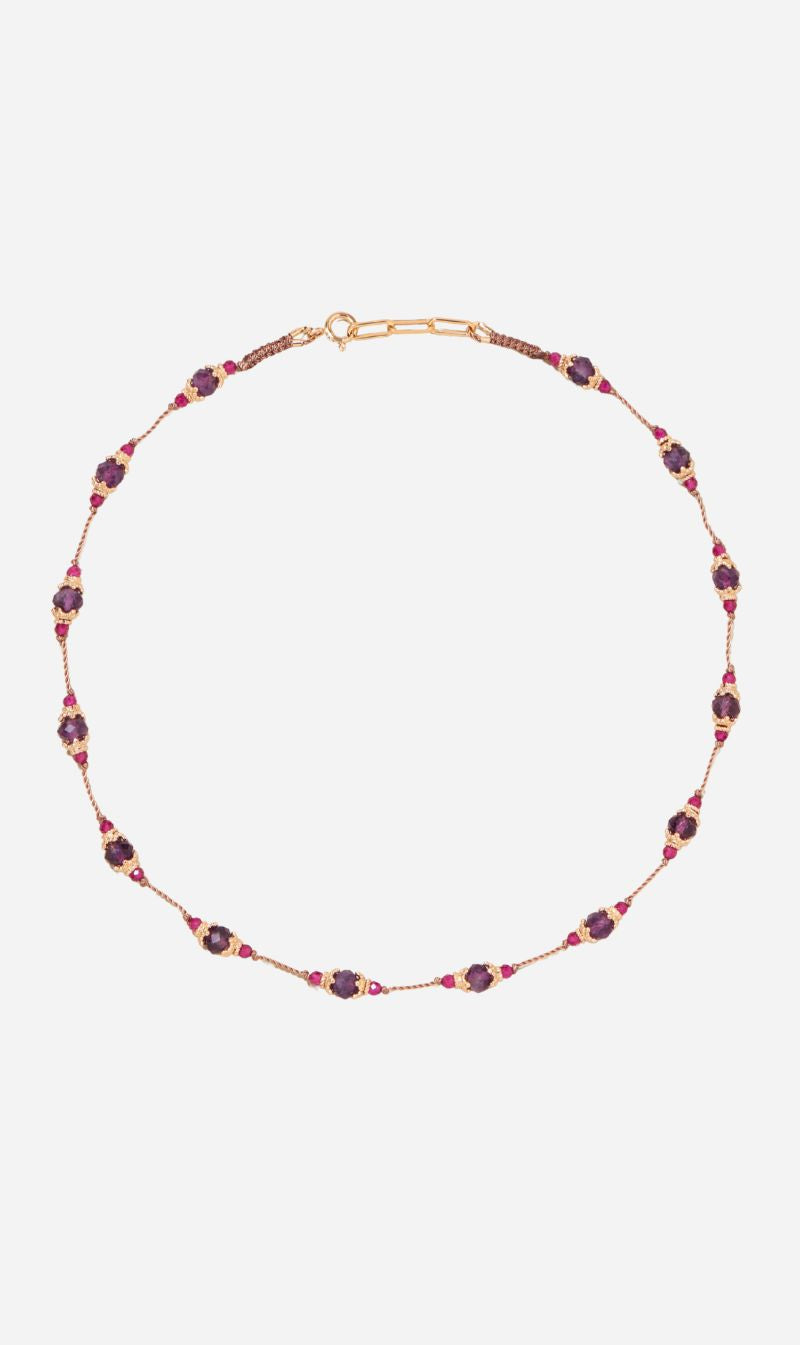 Tityaravy | Sriphala Necklace - Rubellite / Amethyst