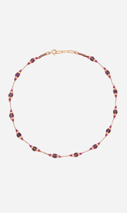 Tityaravy | Sriphala Necklace - Rubellite / Amethyst
