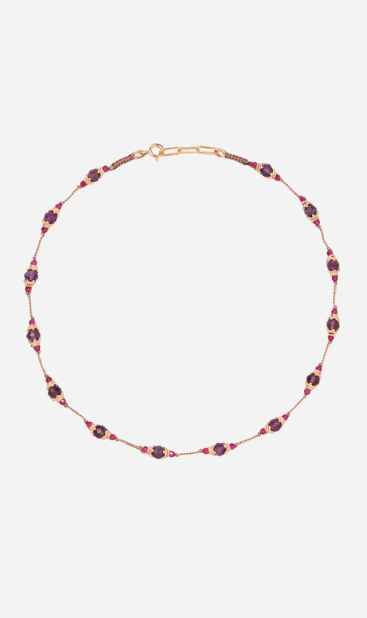 Tityaravy | Sriphala Necklace - Rubellite / Amethyst