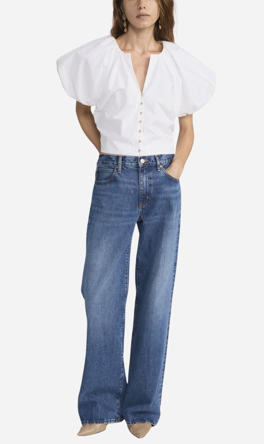 Frame Denim | The Dramatic Sleeve Blouse - White