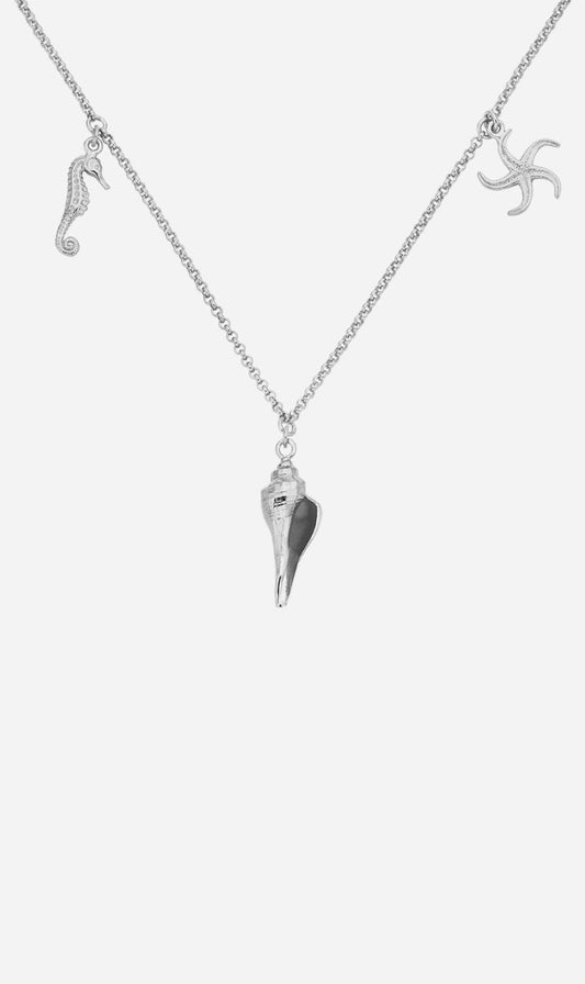 Zoe & Morgan | Charmed By The Sea Necklace - Silver