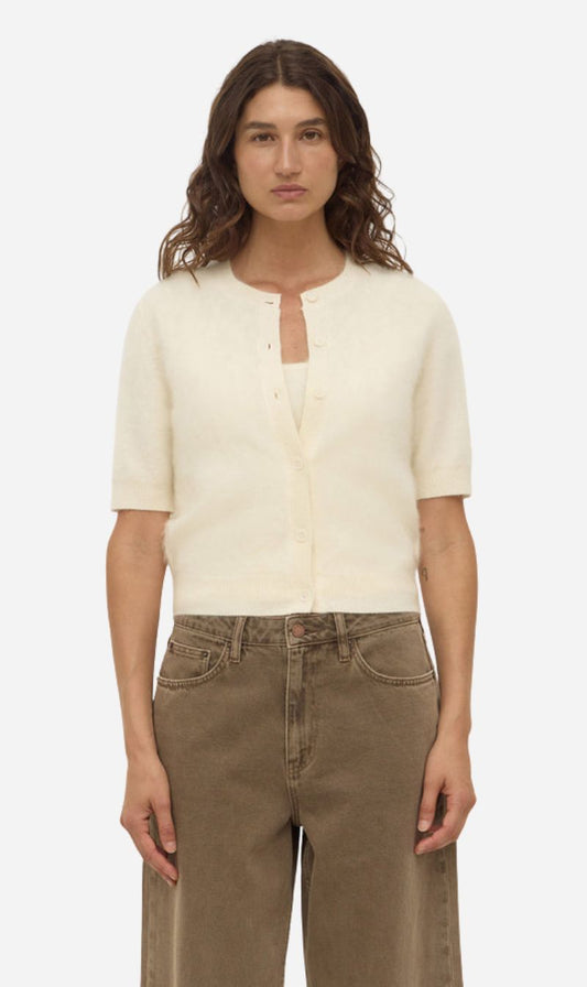 Assembly Label | Carina Wool Short Sleeve Cardigan - Cream